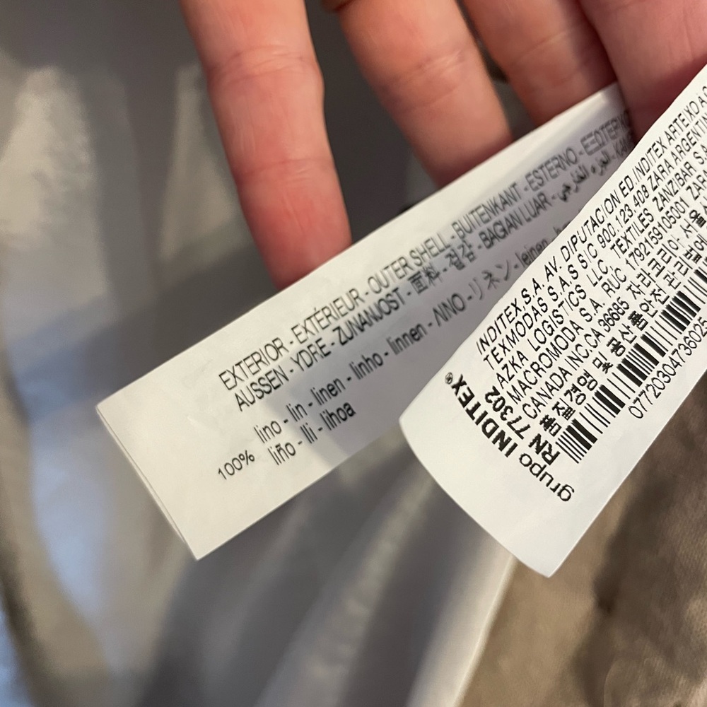 Zara Beige Linen Women's Blazer Small - Picture 5 of 9